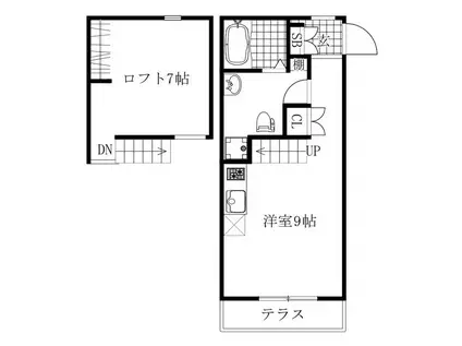 LE COCON本星崎町2(ワンルーム/2階)の間取り写真