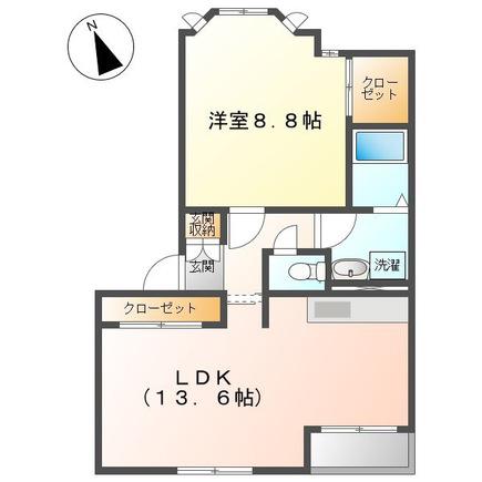 ピュア・コートⅡ(1LDK/1階)の間取り写真