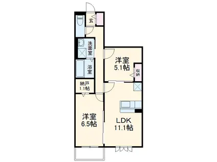 グリシーナⅡ(2LDK/2階)の間取り写真
