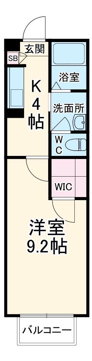 フォレストハイム(1K/2階)の間取り写真