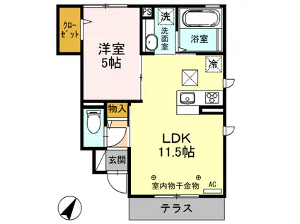 アルエット-ALOUETTE-(1LDK/1階)の間取り写真