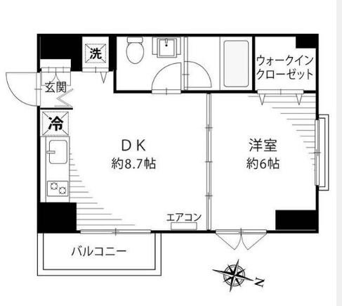 コートＴＫ(1DK)の間取り写真