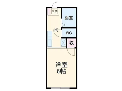 カーサ東海岸(1K/1階)の間取り写真