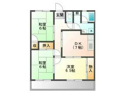 エステート上松(3DK/4階)の間取り写真