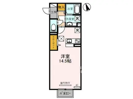 MODISHⅡ(ワンルーム/1階)の間取り写真