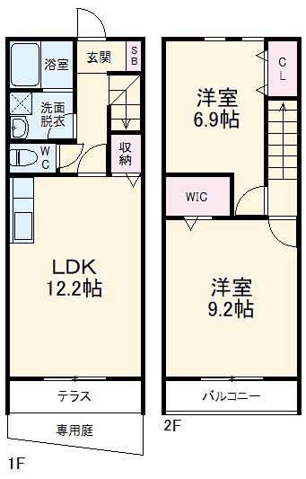 ＬＡＭＩＮＡ東海岸(2LDK)の間取り写真