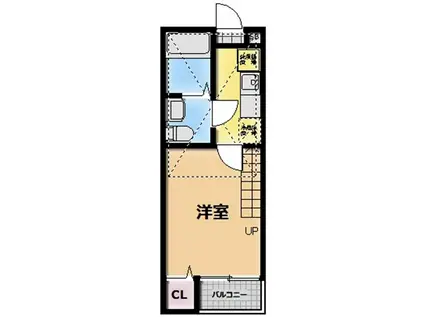 STUDIONINE(1K/1階)の間取り写真