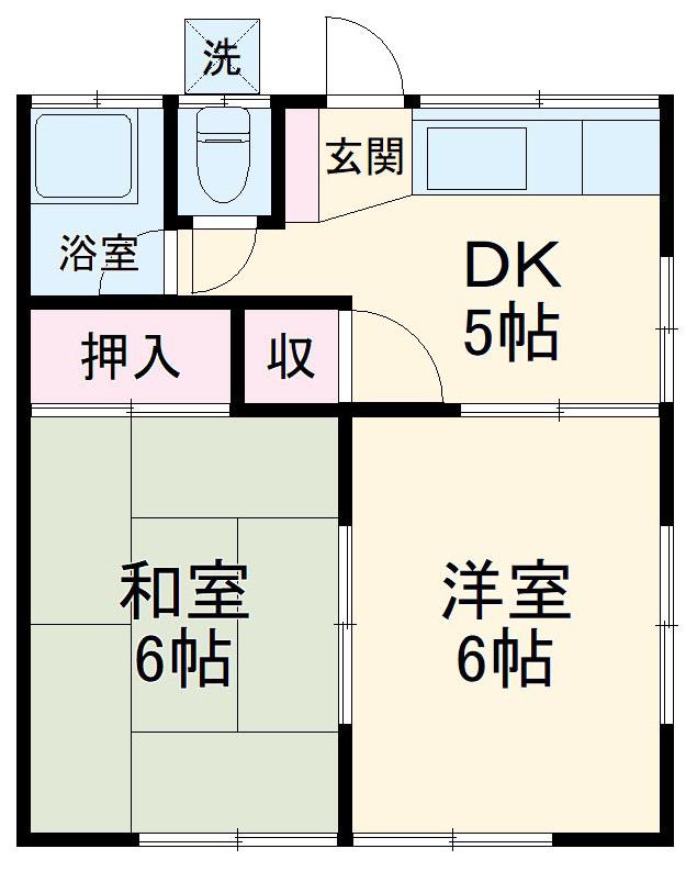 ブレス湘南(2DK/1階)の間取り写真