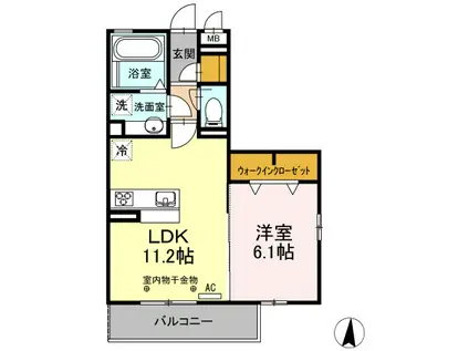 シクリア丸ノ内(1LDK/2階)の間取り写真