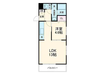 プリミエール東水切町Ⅱ(1LDK/2階)の間取り写真