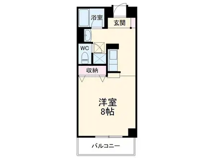 カーサフォンテ(1K/3階)の間取り写真