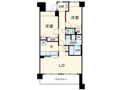 クリサンテーム妙典2(2LDK/5階)の間取り写真