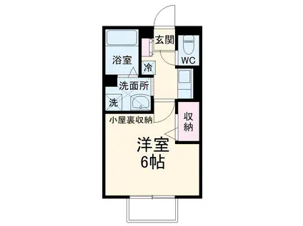 リバーフィールド(1K/2階)の間取り写真