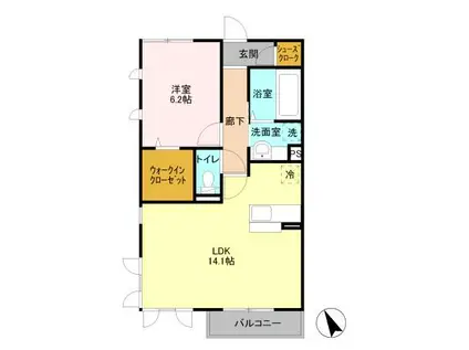 ラ・ペジブル B(1LDK/2階)の間取り写真