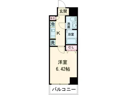 LA DOUCEUR新小岩(1K/10階)の間取り写真