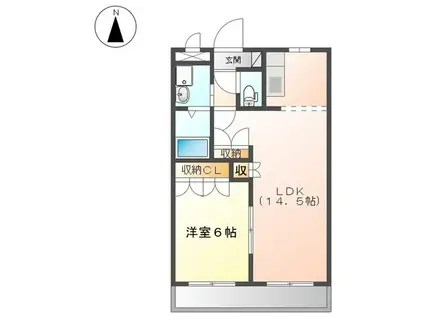 グリーンハイム新守山(1LDK/2階)の間取り写真