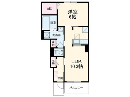 カーサ エスペランサⅡ(1LDK/1階)の間取り写真