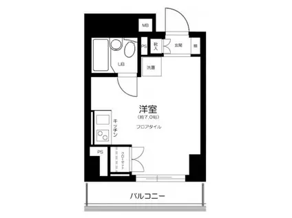 TERRAZZA EST(ワンルーム/6階)の間取り写真