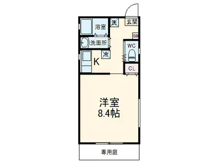 ダイユー34番館(ワンルーム/1階)の間取り写真