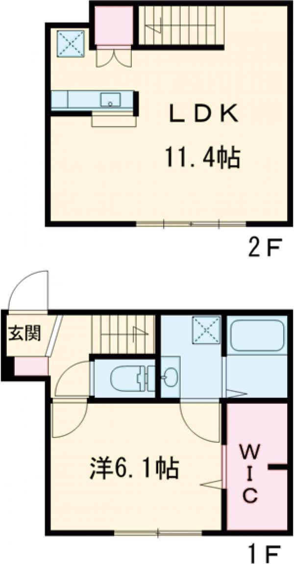 スピガ・M(1LDK/1階)の間取り写真