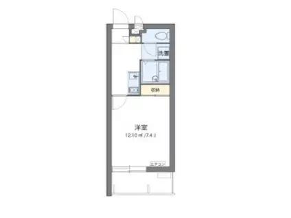 クレイノヒルサイド松尾Ⅲ(1K/3階)の間取り写真