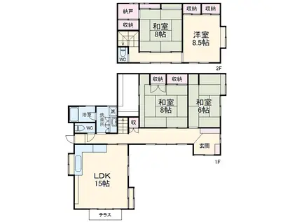 京成電鉄本線 京成臼井駅 徒歩28分 2階建 築41年(4SLDK)の間取り写真