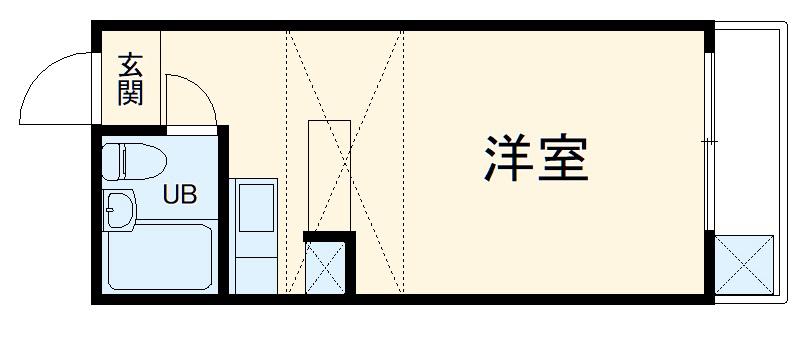 アオイビーチ茅ヶ崎(ワンルーム/2階)の間取り写真