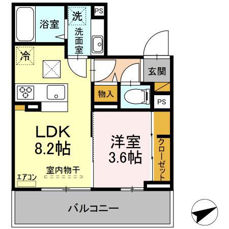 アイリス(1LDK/1階)の間取り写真