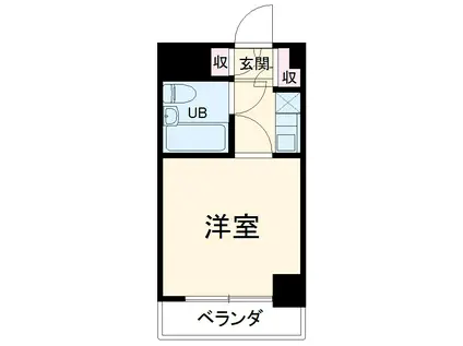 ビューハイム(1K/2階)の間取り写真