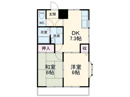 ベル牛久保(2DK/2階)の間取り写真