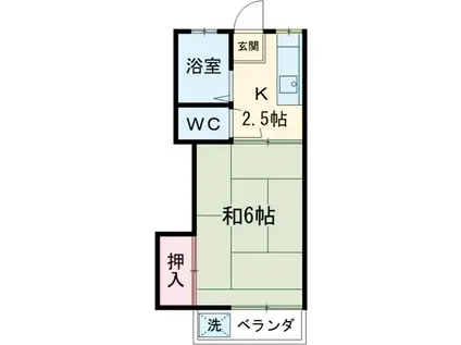 栄ビル(1K/2階)の間取り写真