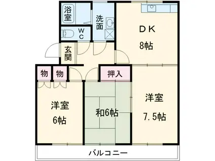 ニューシティ上西(3DK/3階)の間取り写真