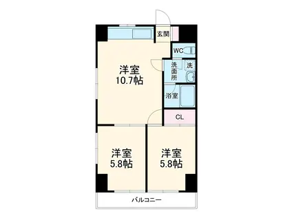 早川マンション(2LDK/1階)の間取り写真