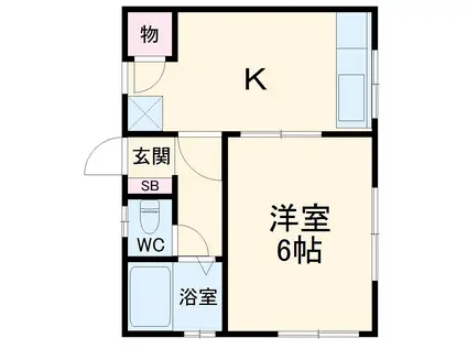 銀座コーポK(1K/3階)の間取り写真
