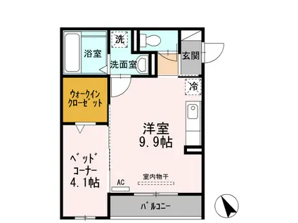 レセンテ NSII(1LDK/2階)の間取り写真