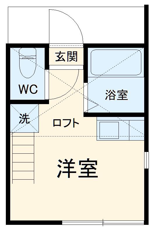 ユナイト追浜バリエール(ワンルーム/2階)の間取り写真