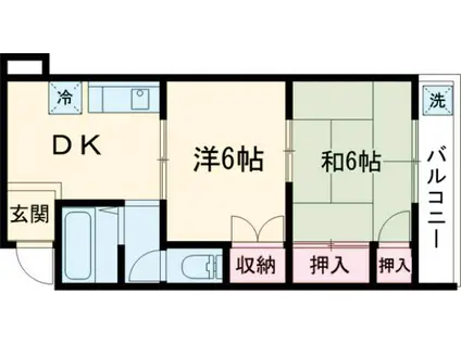 しいの木ハイツ(2DK/2階)の間取り写真