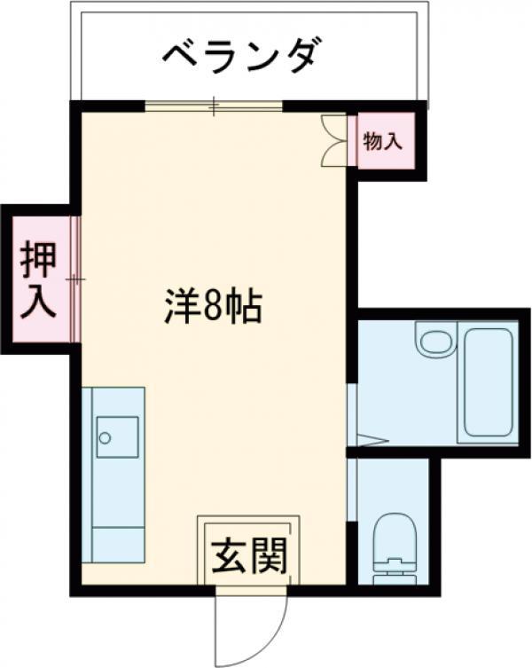 ハピネアオト(ワンルーム/2階)の間取り写真