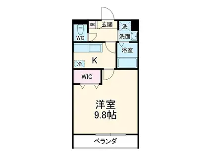 キャピタル蒲生(1K/1階)の間取り写真