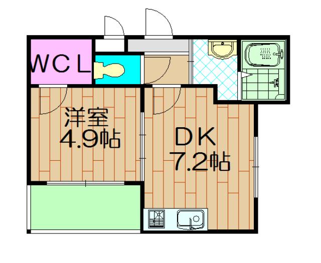 ノースライン 1番館(1K/3階)の間取り写真