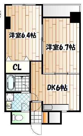 CELESTE ALBERO(2DK/2階)の間取り写真