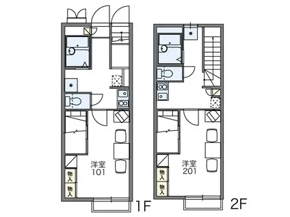 レオパレスプレミール(1K/2階)の間取り写真