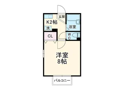 グランディール(1K/2階)の間取り写真