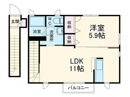 フィオーレ(1LDK/2階)の間取り写真