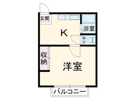 サンハイツ富士見(1K/1階)の間取り写真