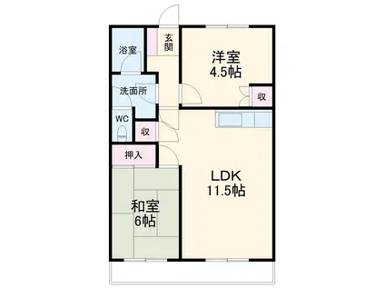 ルミナス原宿(2LDK/3階)の間取り写真