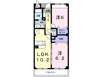 アステール(2LDK/1階)の間取り写真
