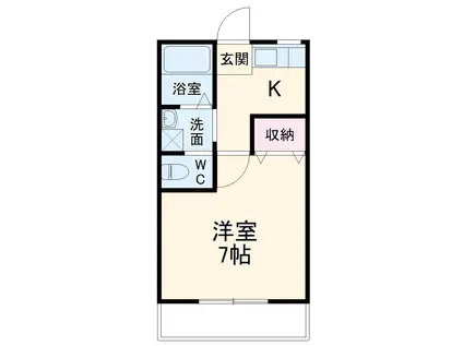 PATIO M(1K/2階)の間取り写真