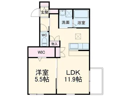 アンシャンテ(1LDK/2階)の間取り写真