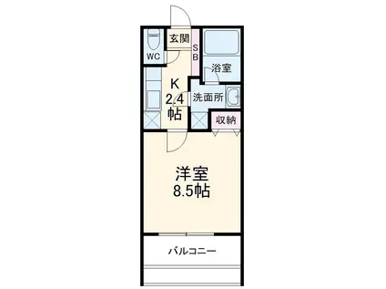 グランドール浦和岸町(1K/5階)の間取り写真